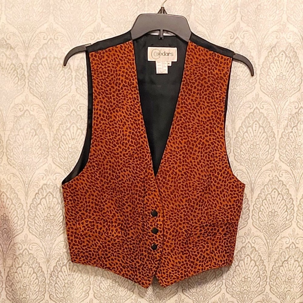 Cedars Suede Printed Vest - Size Medium